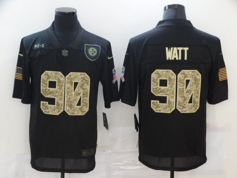 Men Pittsburgh Steelers 90 Watt Black camo Nike Limited NFL Jersey